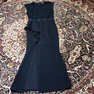 Chic Black Ruffle Maxi Dress